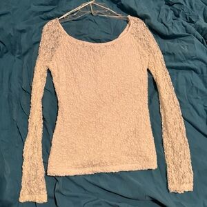 Guess White Long Sleeve Top